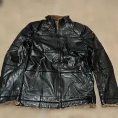 ブラックレザージャケット ファー裏地付き　Mサイズ