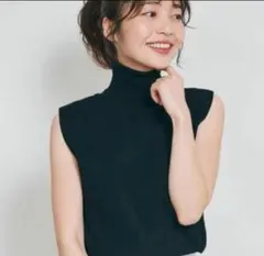 basement online タートルネックノースリーブニット　ブラック