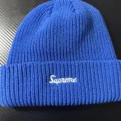Supreme 青 ニット帽 正規品