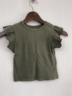 [美品]西松屋　エルフィンドール　キッズフリル半袖　半袖シャツ　95 緑