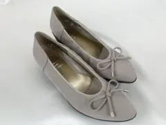 fitfit 超撥水 パンプス リボン バレエシューズ風 撥水加工 22.5cm