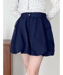 リリーブラウン lily brown バルーンミニスカート 紺 新品