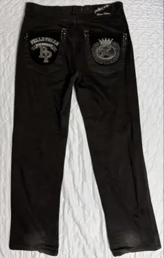 Pelle Pelle ラインストーン ブラックデニム パンツ Y2K V系のサムネイル