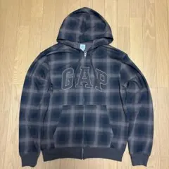 【希少】GAP チェックジップパーカー ブラウン S Y2K SWAG