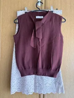 美品　クチュールブローチ　ニット＆スカートセット