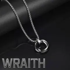 トリプルリングネックレス シルバー×ブラック メンズ　レディース　ユニセックス