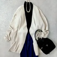 美品 ボールジィ 定価2万8千 上質 シルク混 カーディガン 36 グレージュ