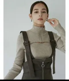 MURUA ハーフジップカットニット