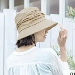 遮光100% UVカット リボンハット ベージュ XL 未使用