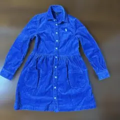 ラルフローレン コーデュロイ ワンピース サイズ7青