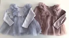 【新品・未使用】Petit main フリル付きトップス 90サイズ 2枚セット