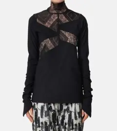 IRENE★ Asymmetry Lace Panel Jersey Topsのサムネイル