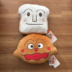 しょくぱんまん　カレーパンマン　顔型クッション　クッション　2個セット