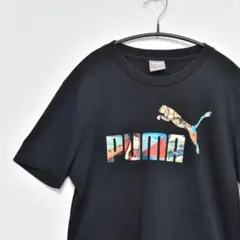 訳あり プーマ 和柄 Tシャツ S 黒 浮世絵 富士山のサムネイル