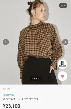 新品未使用】ANAYI ドットオーガンジーリボンブラウス ブラウン サイズ