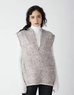 ミラオーウェン　ツイードベストタートルニット　セットアップ
