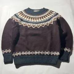 90s Native design wool knit sweater y2k