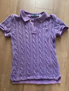 美品　ラルフローレン　ケーブルニット半袖ポロシャツ　XS