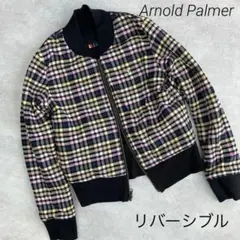 美品❣️アーノルドパーマー リバーシブルブルゾン 黒× チェック　ブラックのサムネイル