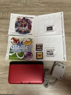 【完動品】ニンテンドー3DS LL レッド×ブラック　本体　ソフト4本付き