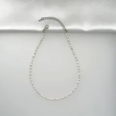 天然淡水パールネックレス　ビーズネックレス　チョーカー　ハンドメイド
