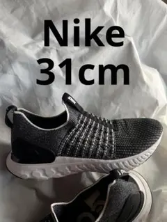 31cm Nike ニットスリッポンスニーカー ブラック/ホワイト 31.0