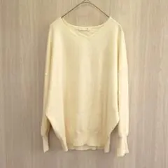 AG トップス ニット セーター Vネック ホワイト Mサイズ