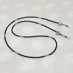 メタルフラワー付きグラスコード　メガネチェーン