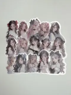 【B】コラージュ素材　PETステッカー　フラワー　プリンセス　おすそ分け　15枚