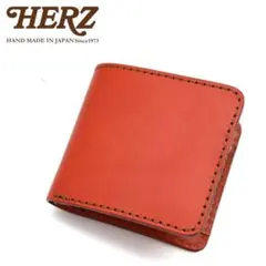【ほぼ未使用】HERZ 二つ折り財布(WS-8) ラティーゴレザー 赤のサムネイル