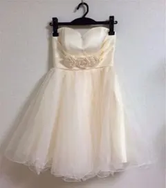 美品♡バラチュールベアドレスワンピース ウエディングミニドレス二次会パーティー