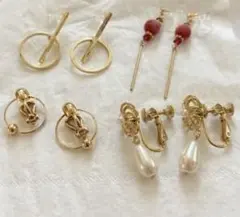 イヤリング 4点まとめ売り ゴールド系