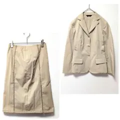 イトキン スカート ジャケット セットアップ ベージュ 38 シンプル