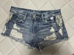 【CECIL Mc BEE】デニムショートパンツ ダメージ加工 Mサイズ