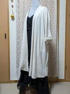 ナチュラルカラー 麻混ロングジャケットのサムネイル