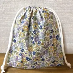 496【2点100円、3点200円引き】小花柄巾着袋
