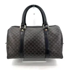 CELINE セリーヌ 黒 ブラック マカダム柄 ボストンバッグ