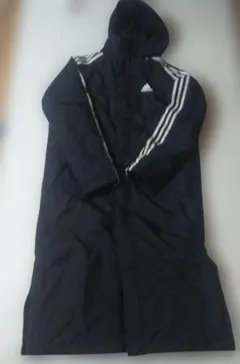 adidas⬛️サッカーベンチコート 黒 フード付きsizeM