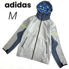 adidas ジップパーカー M グレー フード スポーツ