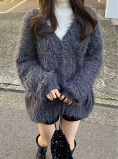 期間限定値下げ中！ウール混シャギーニットカーディガン