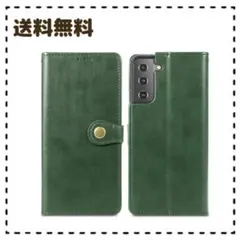Galaxy S22 手帳型 スマホケース グリーン