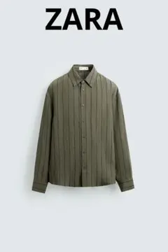 ● ZARA　ザラ　ストライプ柄オーバーシャツ