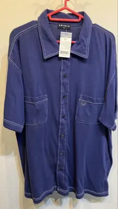 ★送料込み★ 新品タグ付き UNIQLO ネイビー 半袖シャツ XL