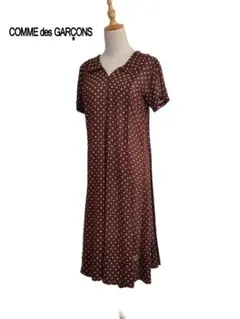 コムデギャルソン　日本製　ドット柄　丸襟　シアー　シャツ　ロング　ワンピース