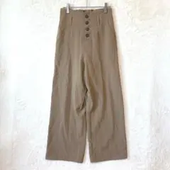 ドレスキップ／ワイドパンツ ズボン L ハイウエスト ウエストゴム ベージュ