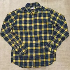 GLOBAL WORK グリーン イエロー チェック柄ネルシャツ M 美品