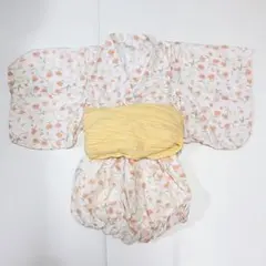 【テータテート】浴衣 甚平 浴衣ドレス 95 バースデイ 花柄 セパレート兵児帯