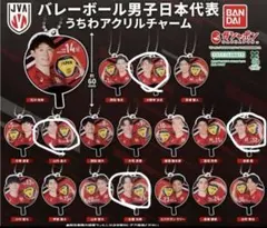 最終値引き！バレー男子日本代表 ガチャうちわアクリルチャーム 8個