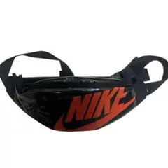 NIKE ボディバッグ エナメル ウエストポーチ 黒×赤 CK7914