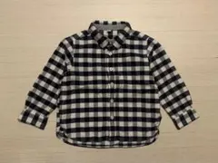 美品 MUJI 無印良品 キッズ チェック シャツ 100 black